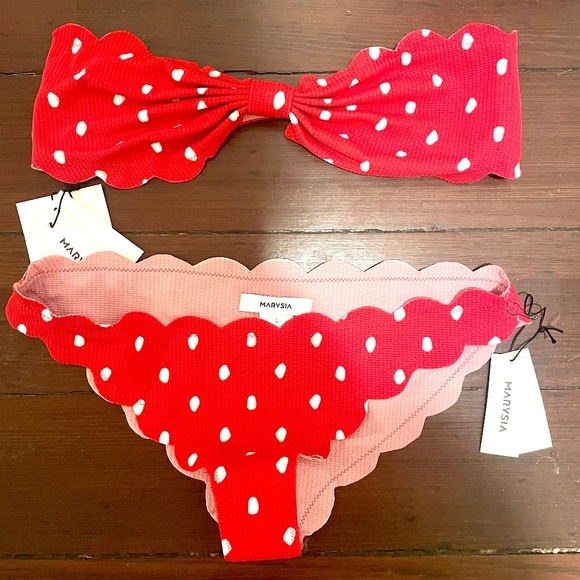Marysia Scalloped polka dot Swimsuit Set - Picture 1 of 5